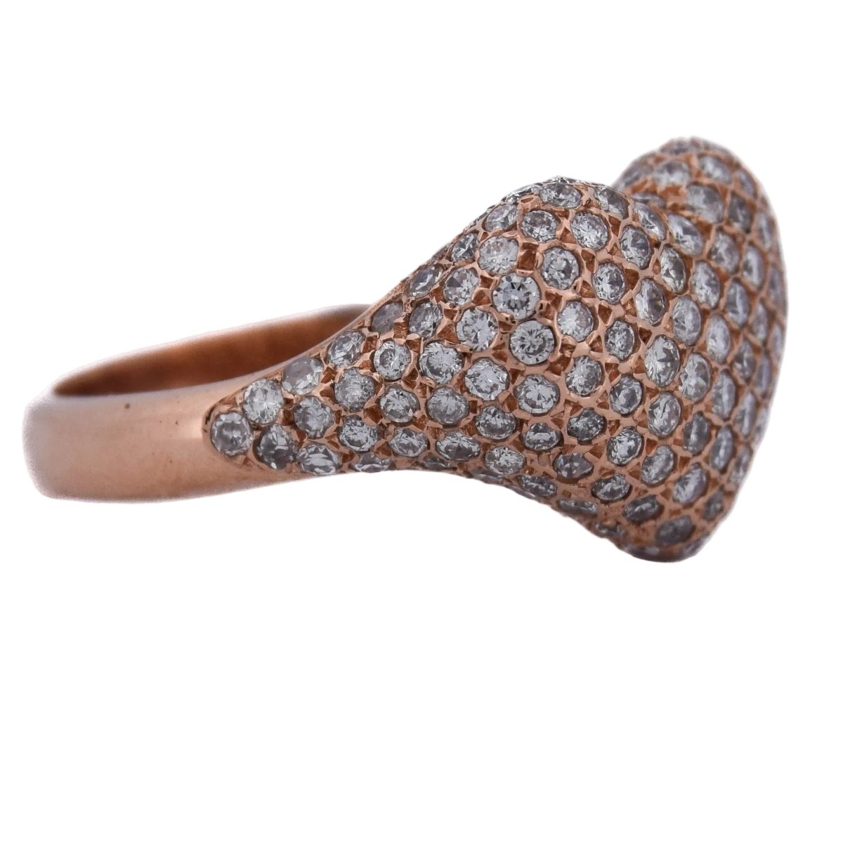 Bague Pavée en or rose et diamants - Castafiore