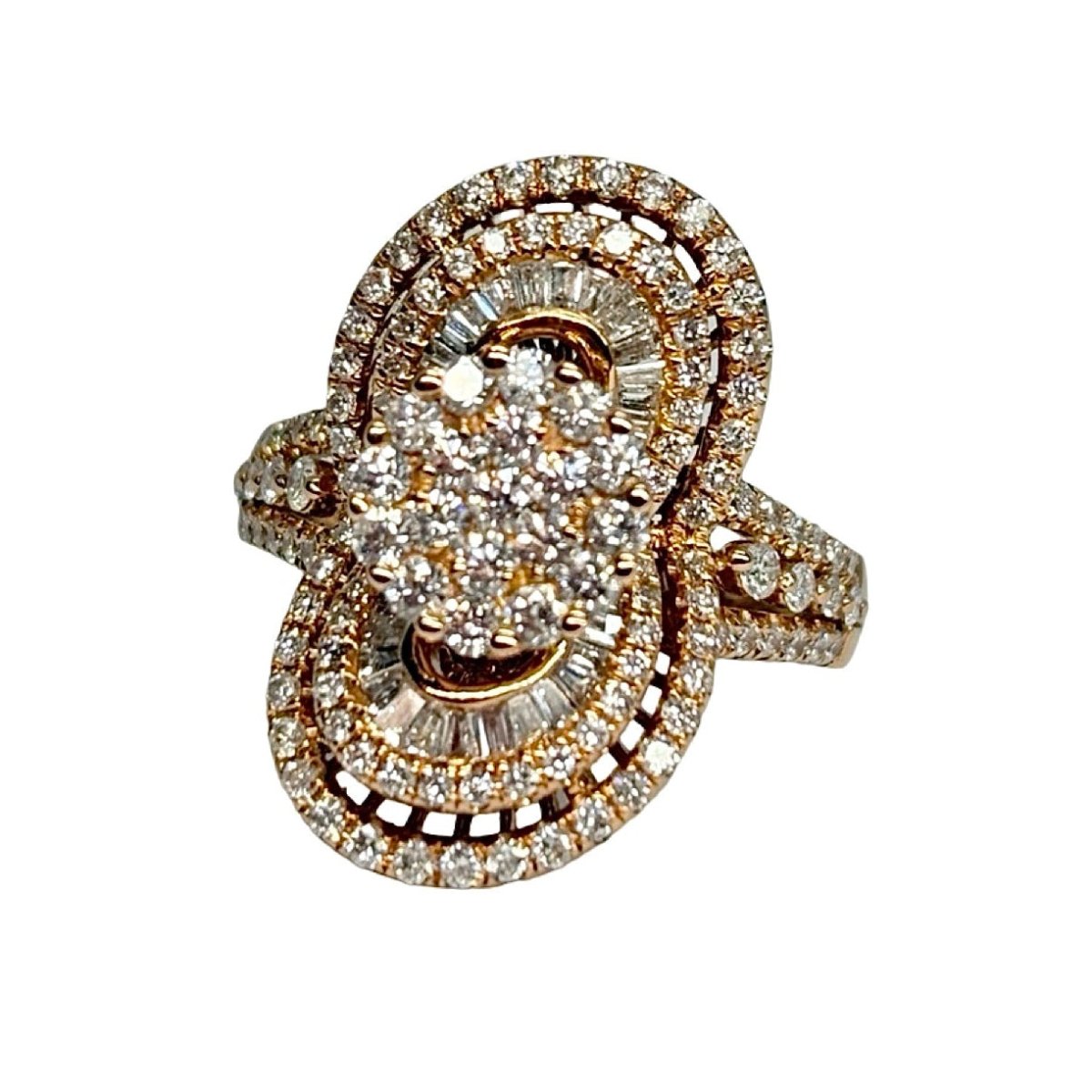 Bague Pavée en or rose et diamants - Castafiore