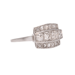 Bague Pavée en platine et diamants - Castafiore