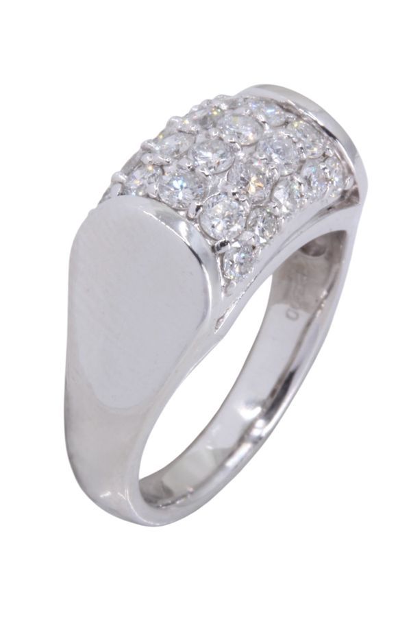 Bague Pavée en platine et diamants - Castafiore