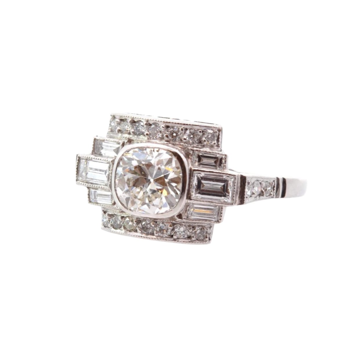 Bague Pavée en platine et diamants - Castafiore