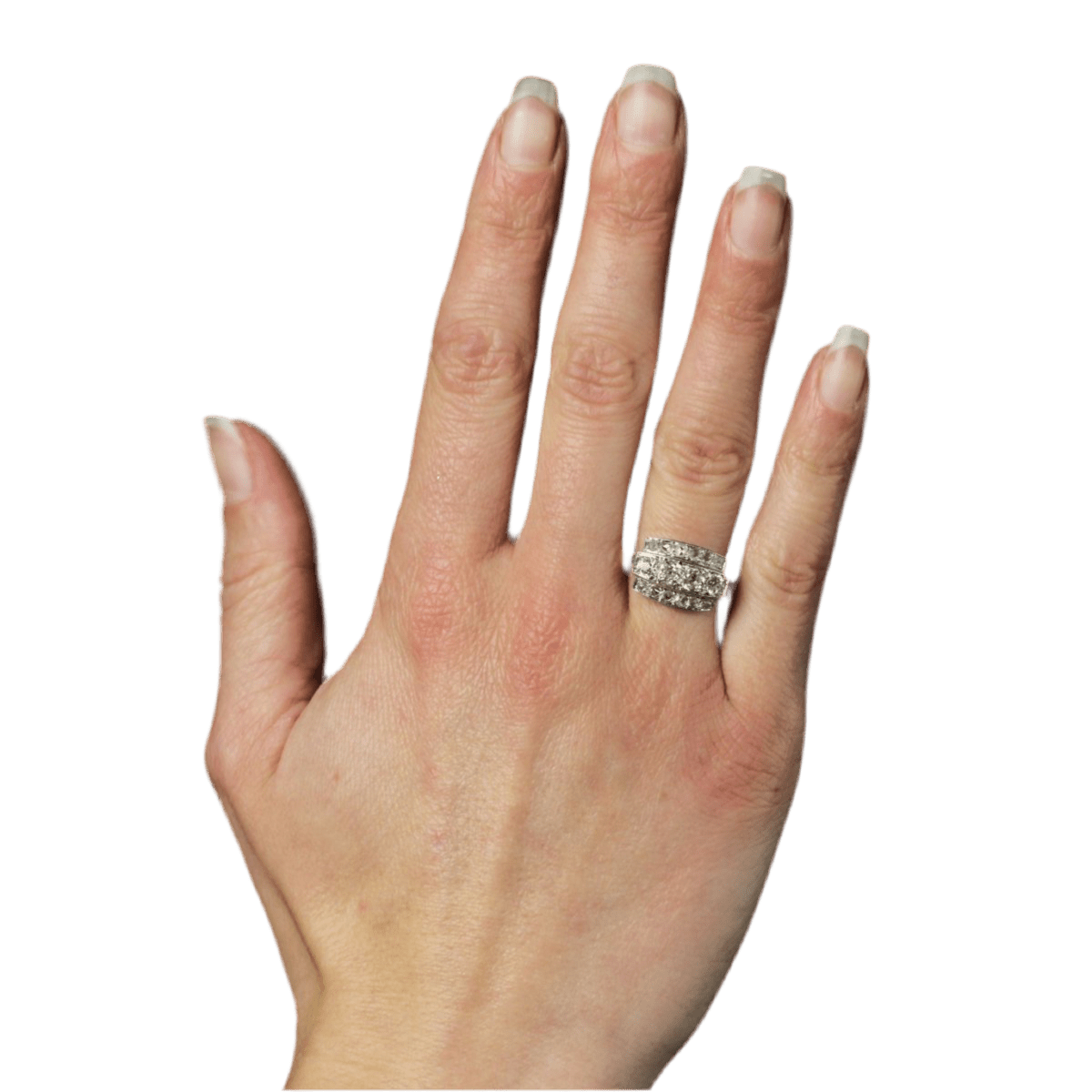 Bague Pavée en platine et diamants - Castafiore