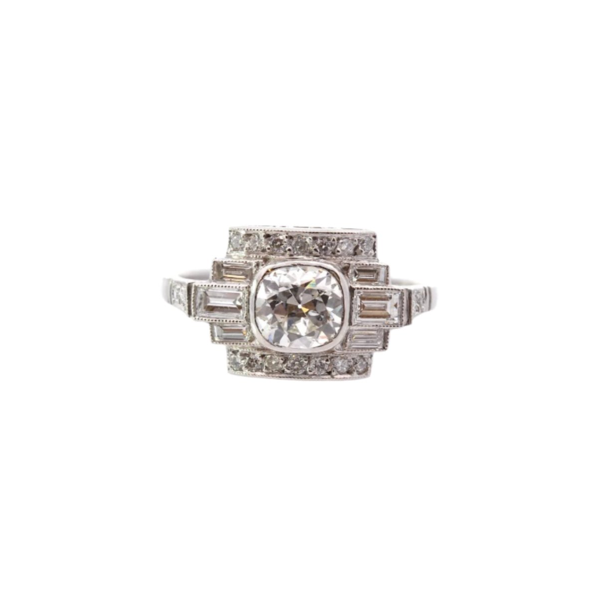 Bague Pavée en platine et diamants - Castafiore
