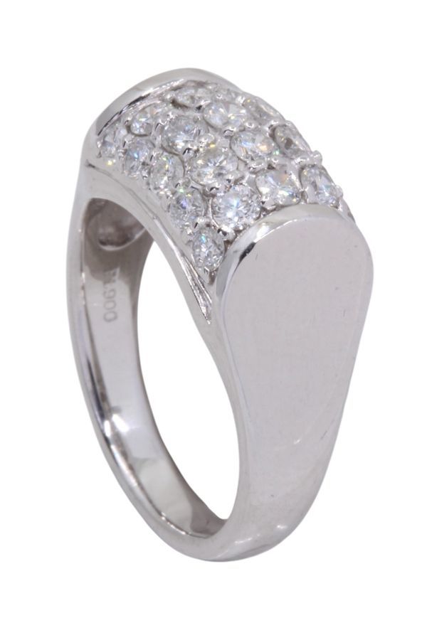 Bague Pavée en platine et diamants - Castafiore