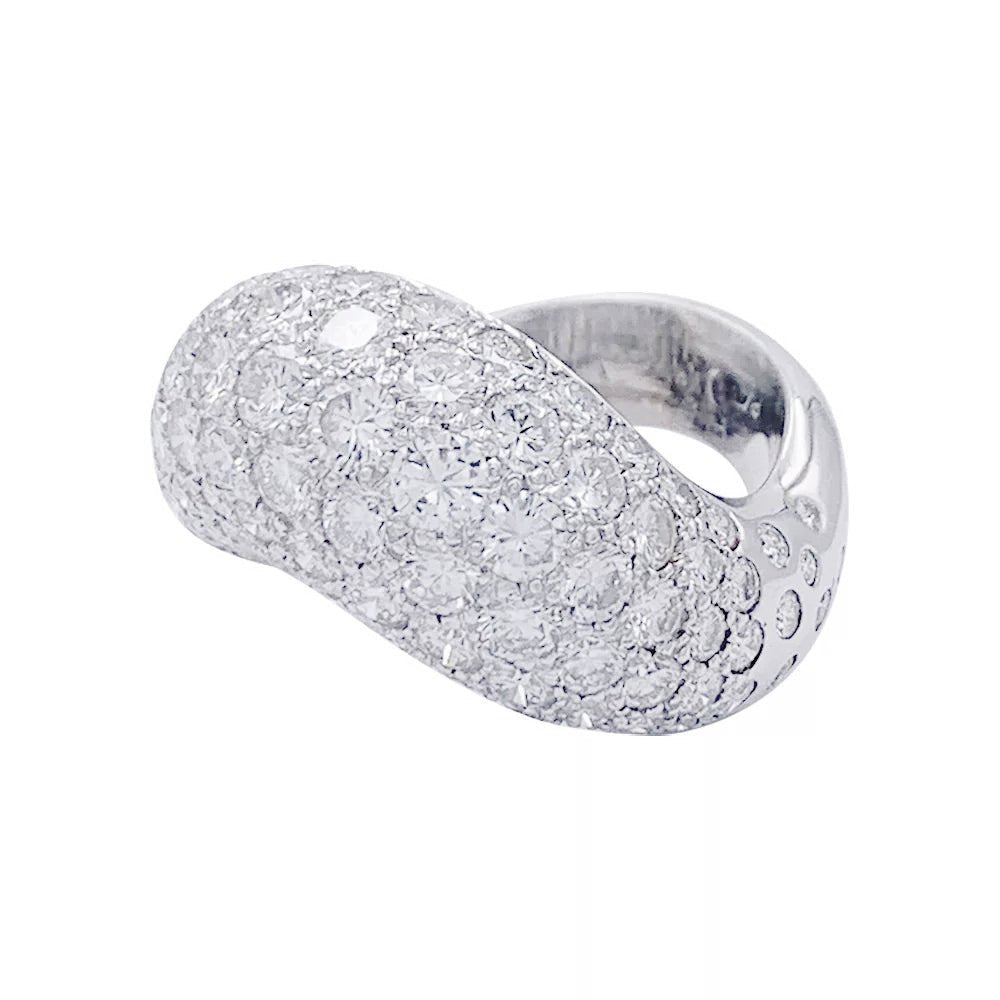 Bague Pavée FRED,"Mouvementée", or blanc, diamants - Castafiore