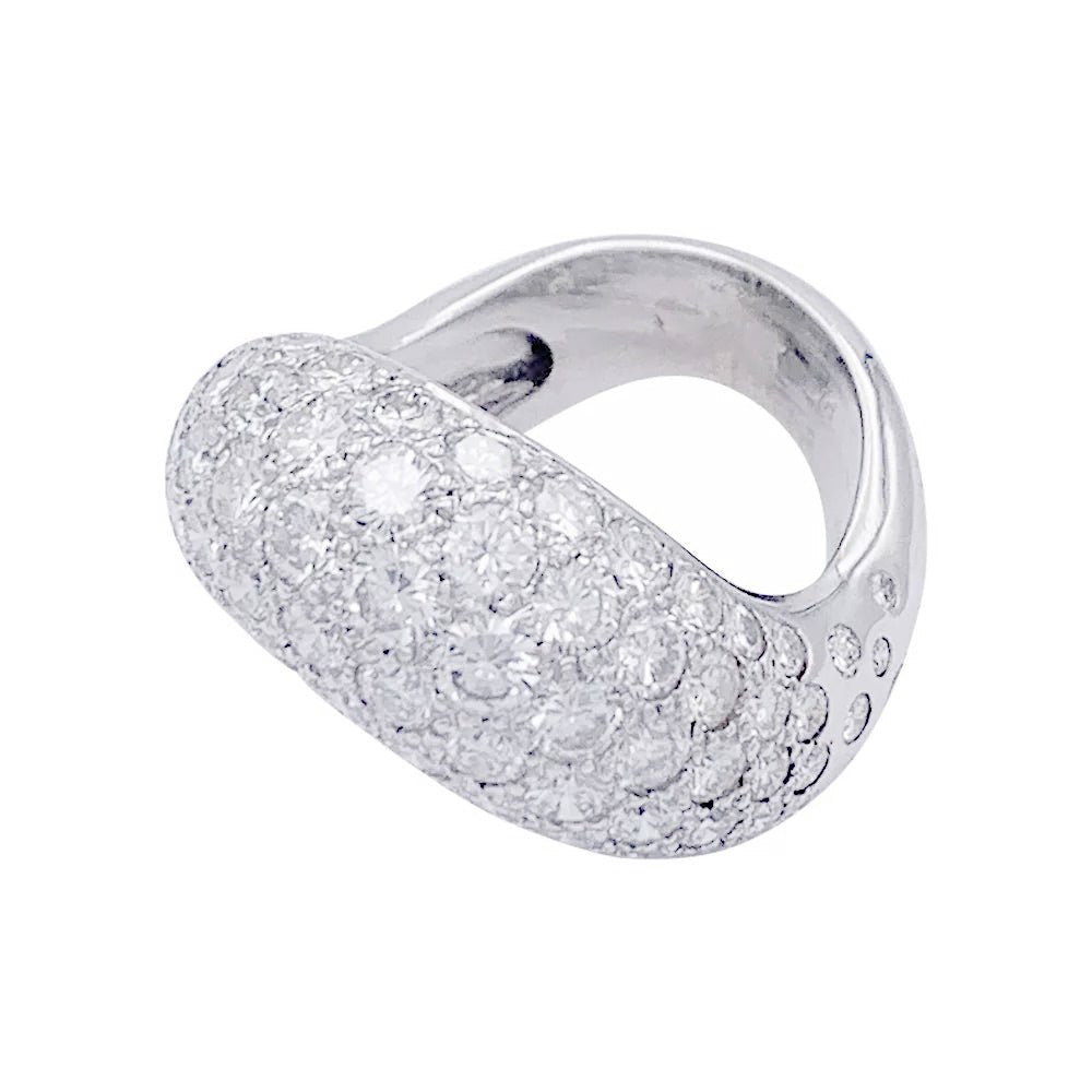 Bague Pavée FRED,"Mouvementée", or blanc, diamants - Castafiore