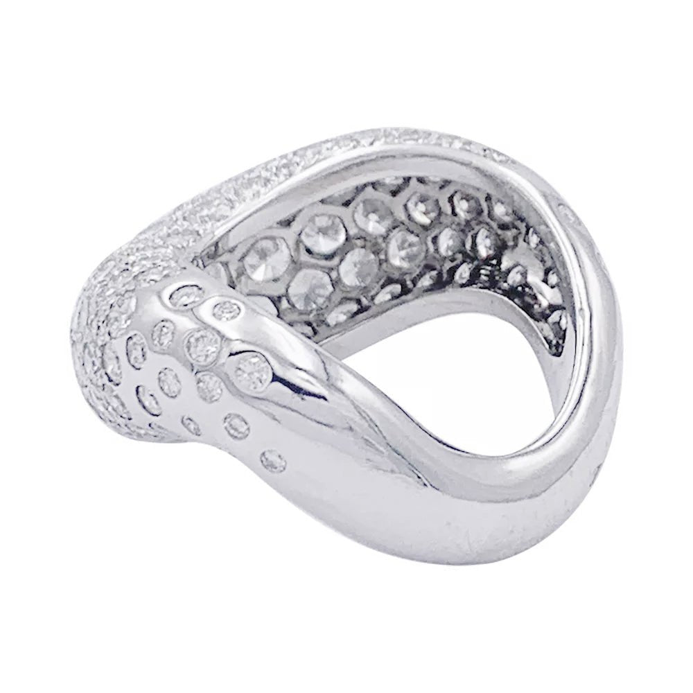 Bague Pavée FRED,"Mouvementée", or blanc, diamants - Castafiore