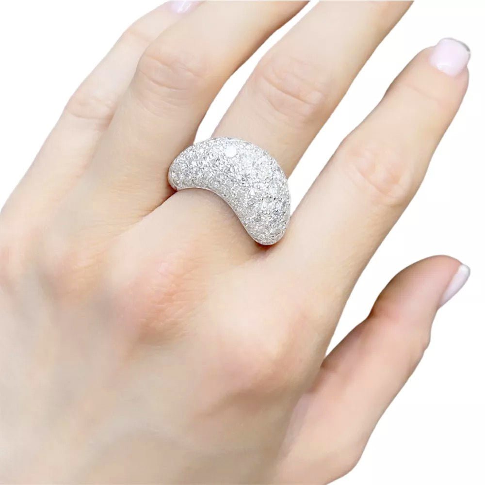 Bague Pavée FRED,"Mouvementée", or blanc, diamants - Castafiore