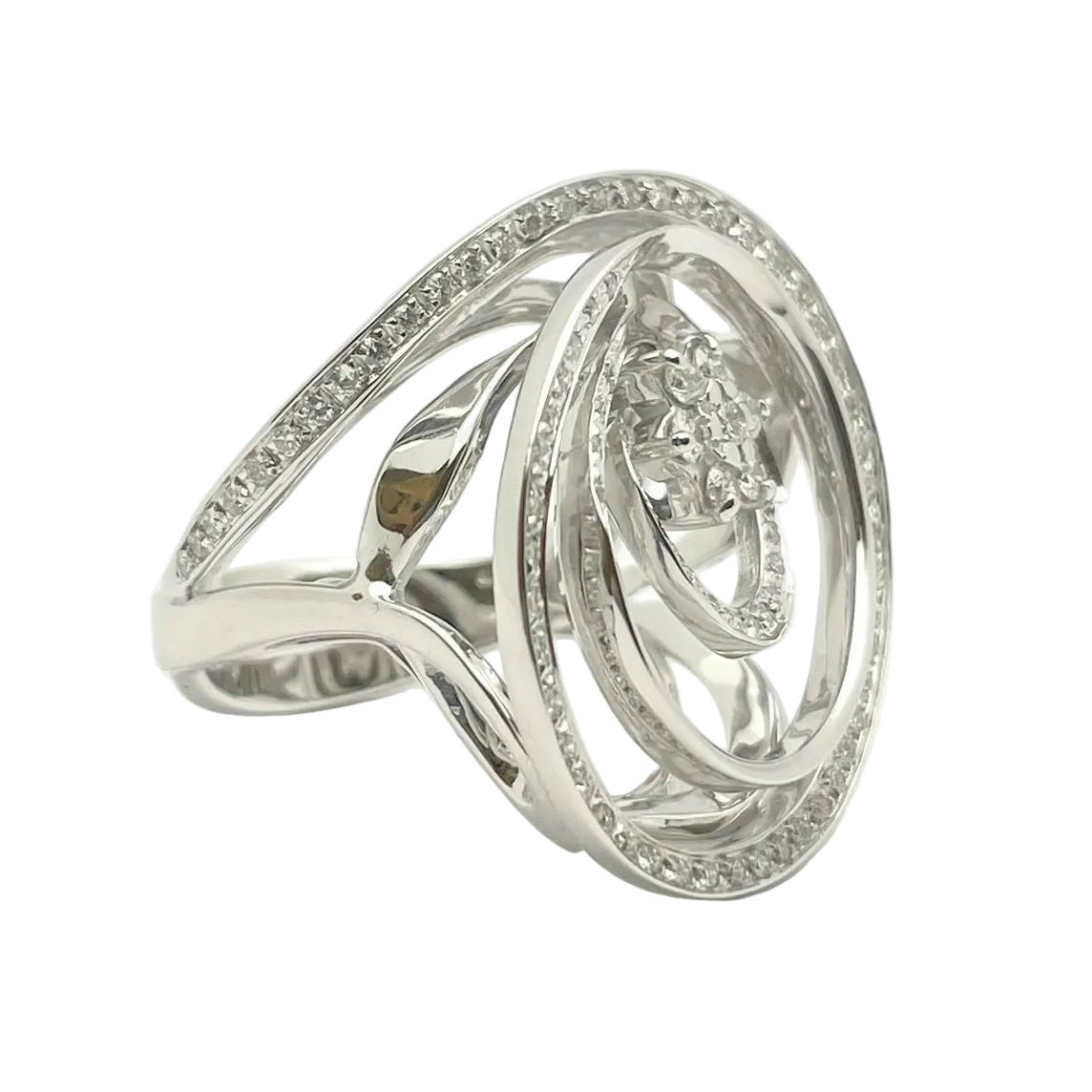 Bague Pavée HUTTON NEW YORK en or blanc et diamants - Castafiore