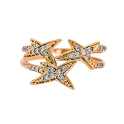 Bague Pavée MAUBOUSSIN "À Jamais Mon Étoile N°3" en or rose et diamants - Castafiore