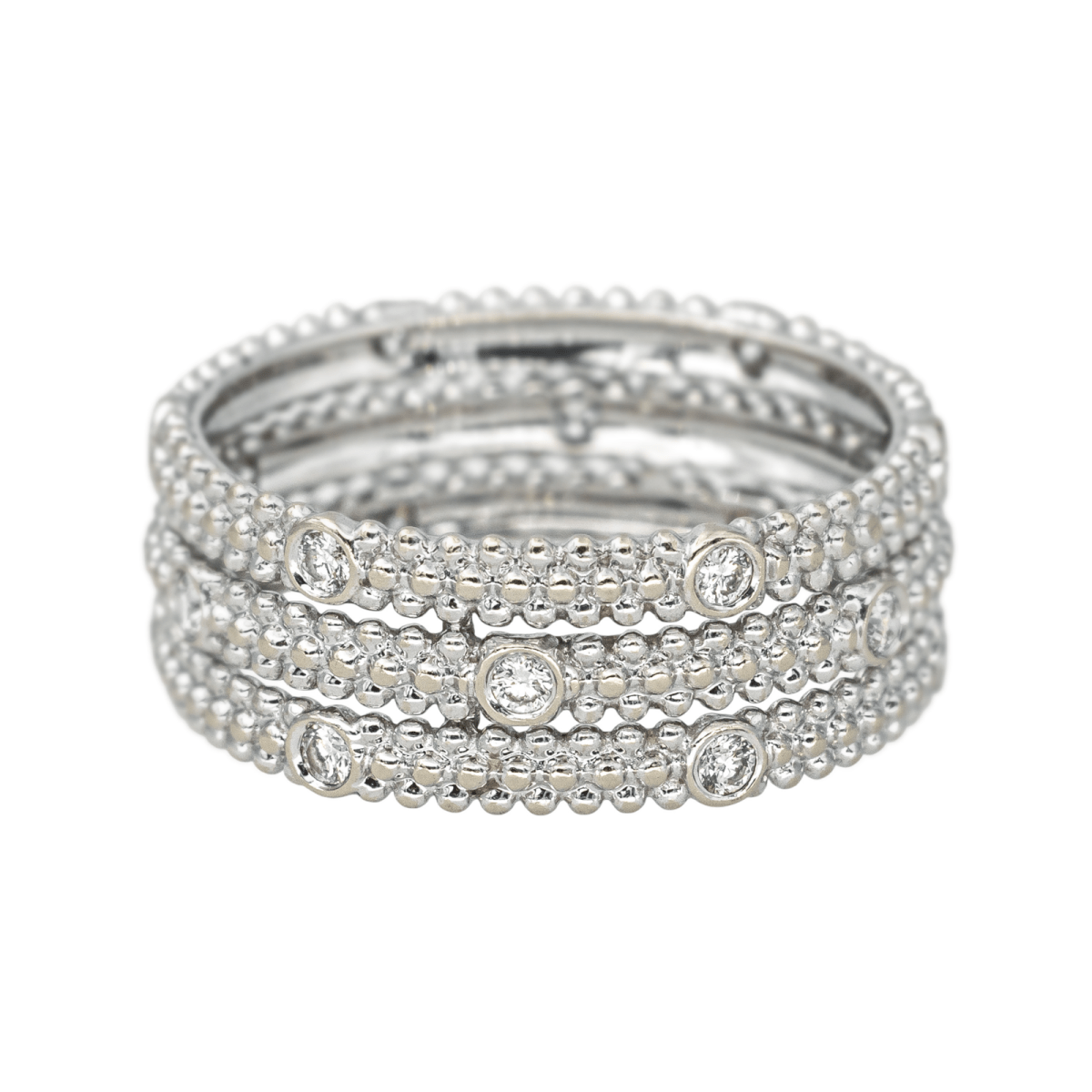 Bague Pavée MAUBOUSSIN "Le Premier Jour" en or blanc et diamants - Castafiore