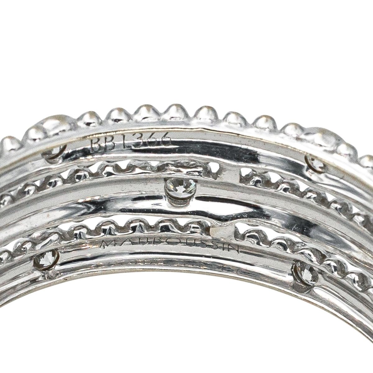 Bague Pavée MAUBOUSSIN "Le Premier Jour" en or blanc et diamants - Castafiore