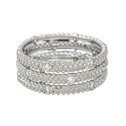 Bague Pavée MAUBOUSSIN "Le Premier Jour" en or blanc et diamants - Castafiore