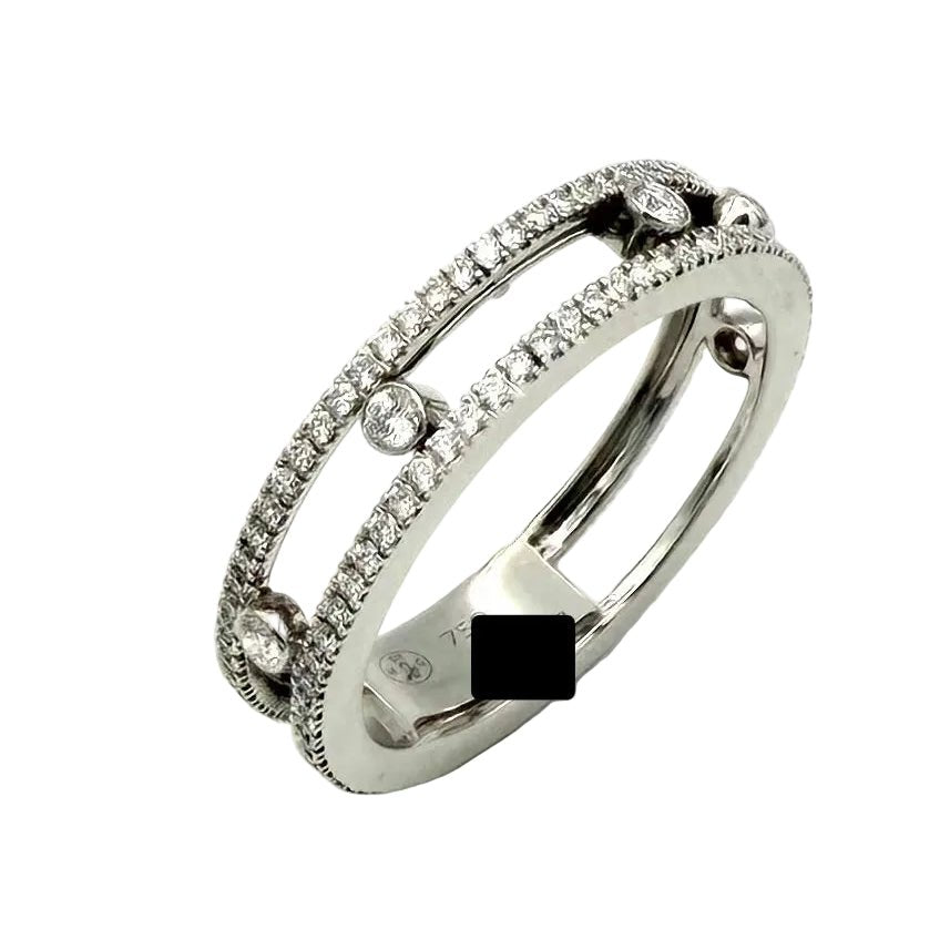 Bague Pavée MESSIKA "Fine Move Romane Pavée" en or blanc et diamants - Castafiore