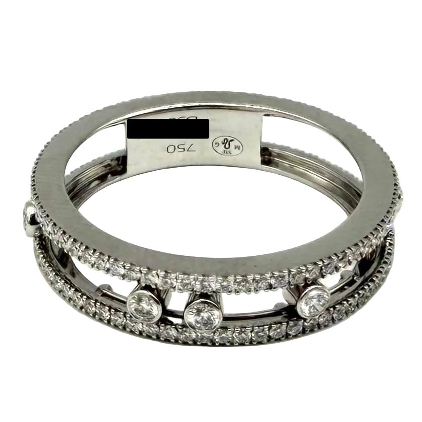 Bague Pavée MESSIKA "Fine Move Romane Pavée" en or blanc et diamants - Castafiore