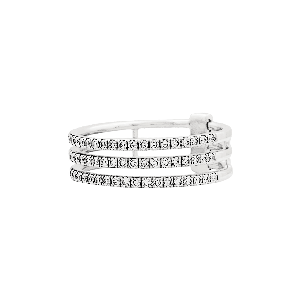 Bague Pavée MESSIKA "Gatsby" en or blanc et diamants - Castafiore