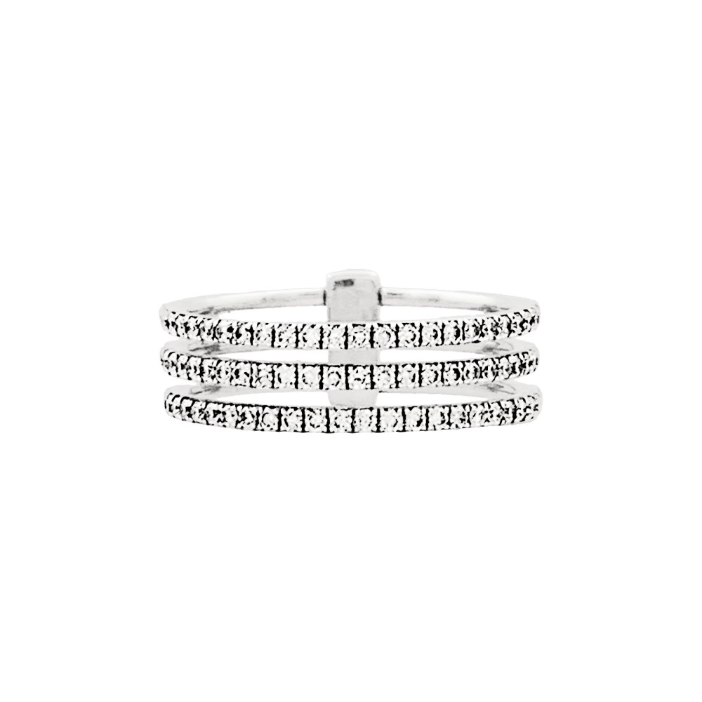 Bague Pavée MESSIKA "Gatsby" en or blanc et diamants - Castafiore