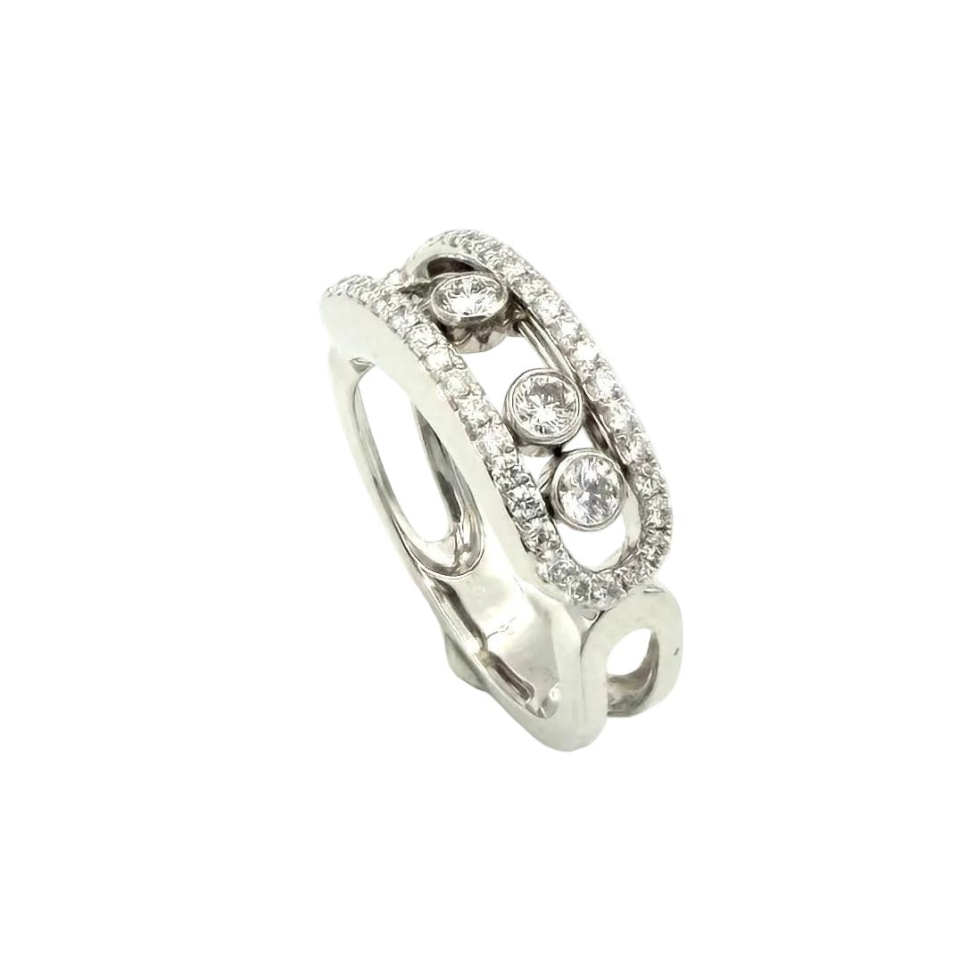 Bague Pavée MESSIKA "Move Classique" GM en or blanc et diamants - Castafiore