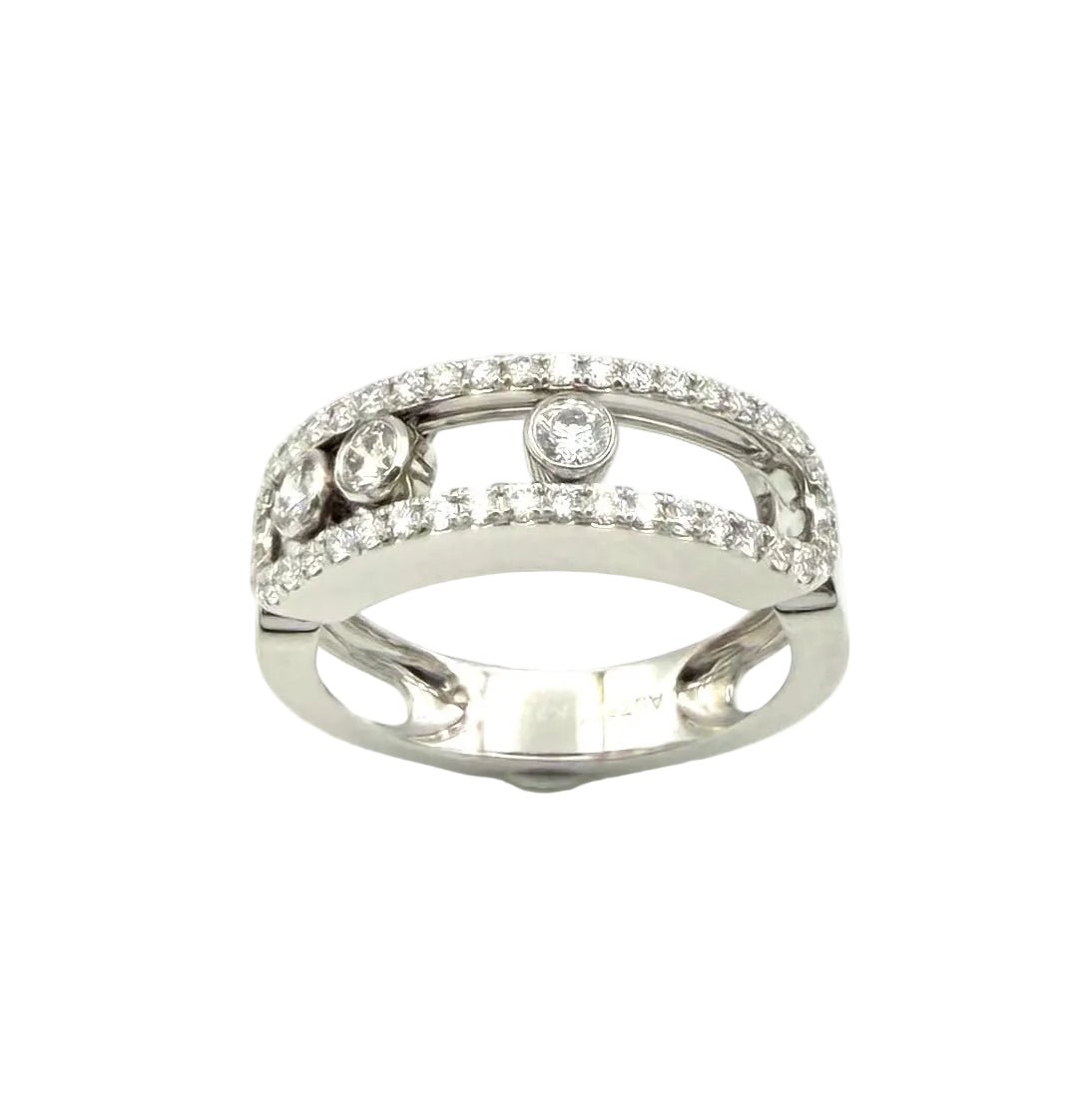 Bague Pavée MESSIKA "Move Classique" GM en or blanc et diamants - Castafiore