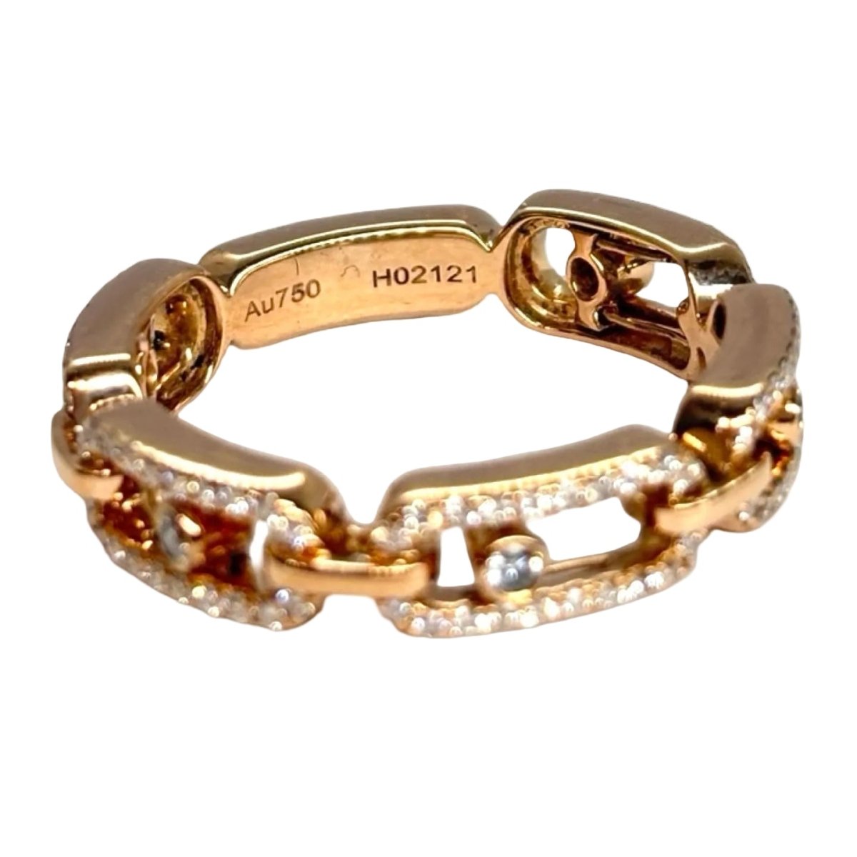 Bague Pavée MESSIKA "Move Link" en or rose et diamants - Castafiore