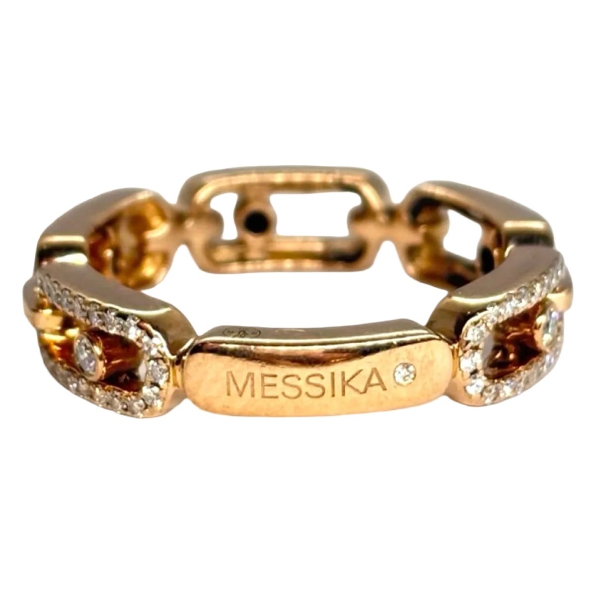Bague Pavée MESSIKA "Move Link" en or rose et diamants - Castafiore