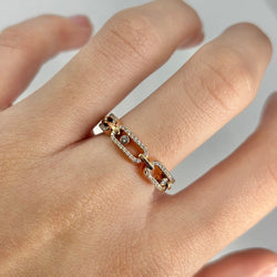Bague Pavée MESSIKA "Move Link" en or rose et diamants - Castafiore