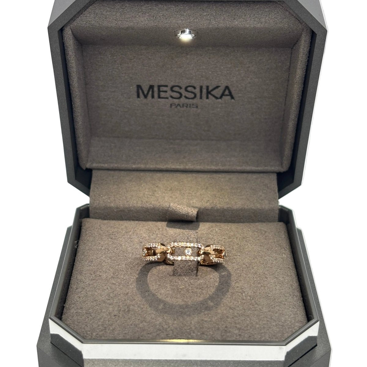 Bague Pavée MESSIKA "Move Link" en or rose et diamants - Castafiore