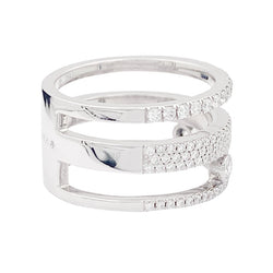 Bague Pavée MESSIKA "Move Romane" en or blanc et diamants - Castafiore