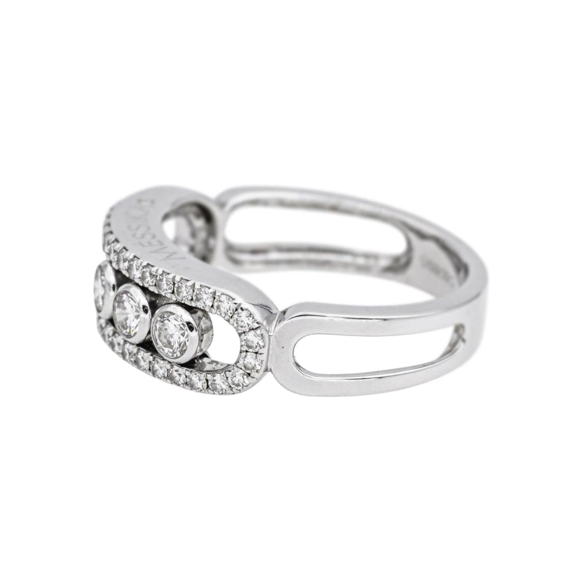 Bague Pavée MESSIKA "Pavé Move Classique" en or blanc et diamants - Castafiore