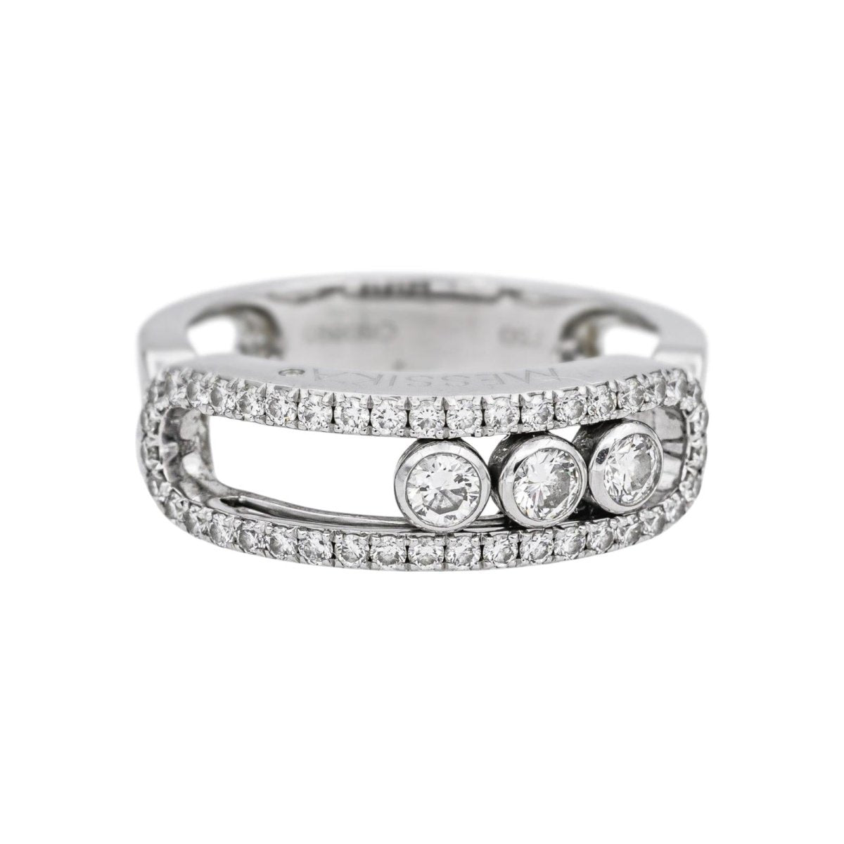 Bague Pavée MESSIKA "Pavé Move Classique" en or blanc et diamants - Castafiore