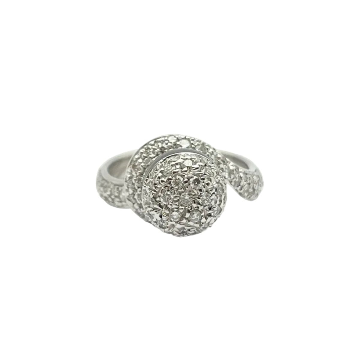 Bague Pavée NIZZA en or blanc, perle et diamants - Castafiore