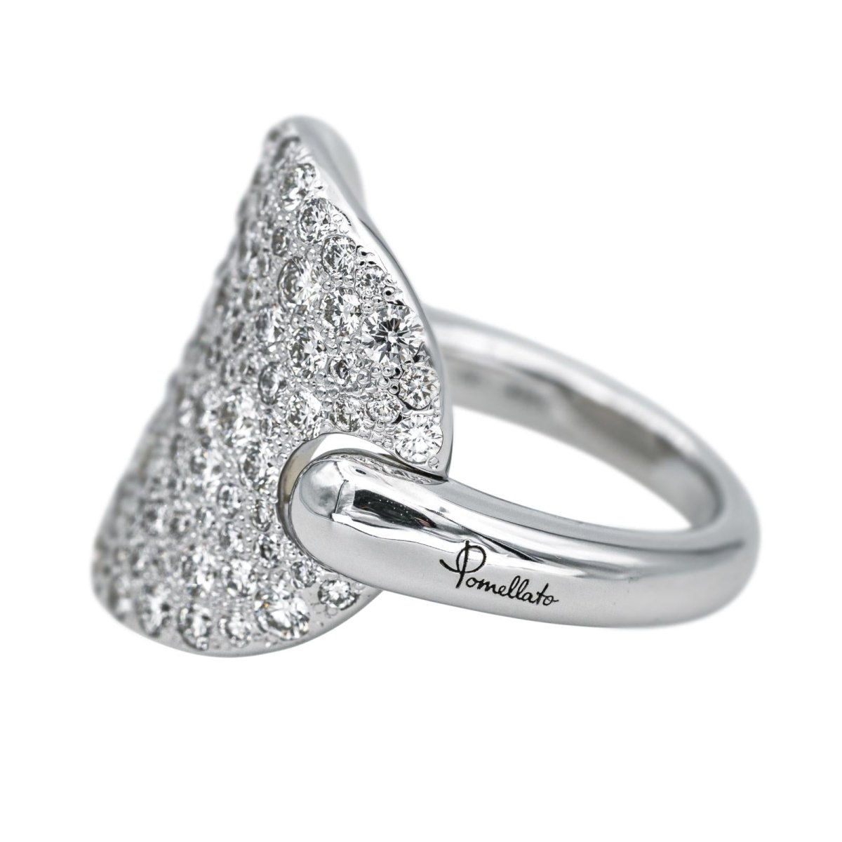 Bague Pavée POMELLATO "Sabbia" en or blanc et diamants - Castafiore