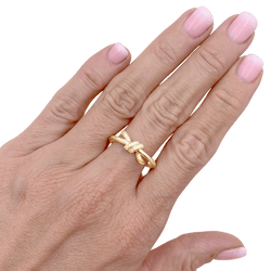 Bague Pavée TIFFANY & CO. "Knot" en or jaune et diamants - Castafiore