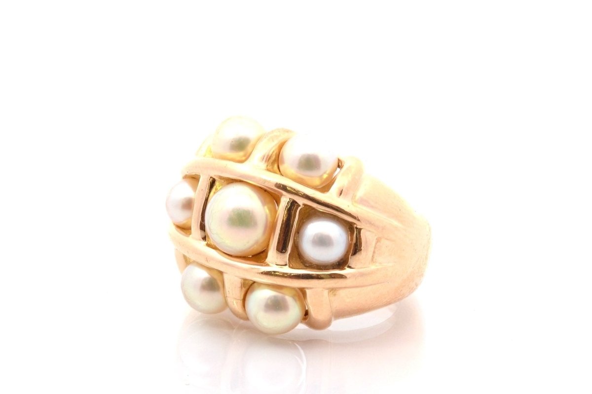 Bague Perles de culture en or jaune - Castafiore