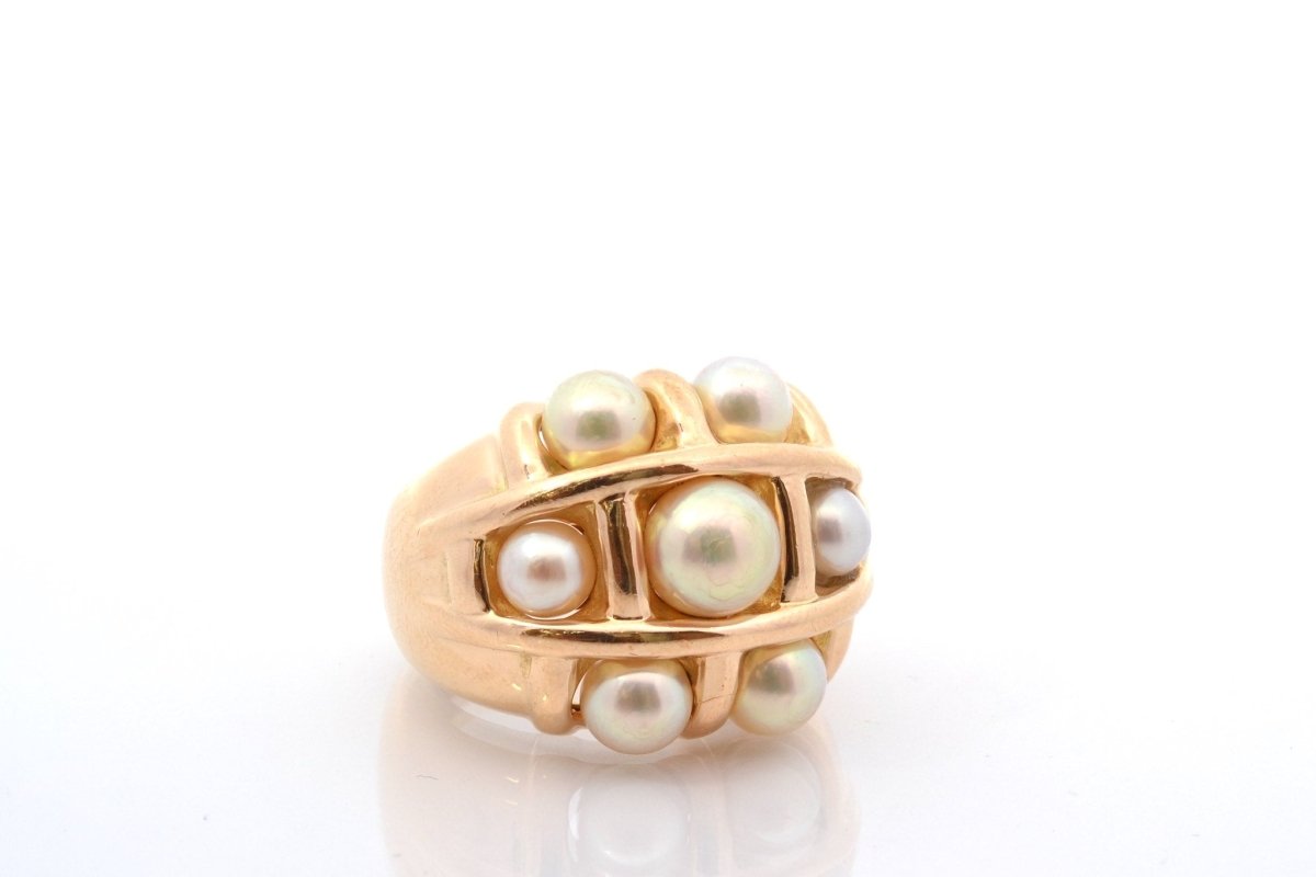 Bague Perles de culture en or jaune - Castafiore