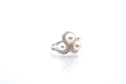 Bague perles et diamants en or 18k - Castafiore