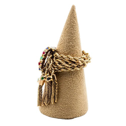 Bague petite ceinture en or jaune et rubis, saphirs, émeraudes - Castafiore