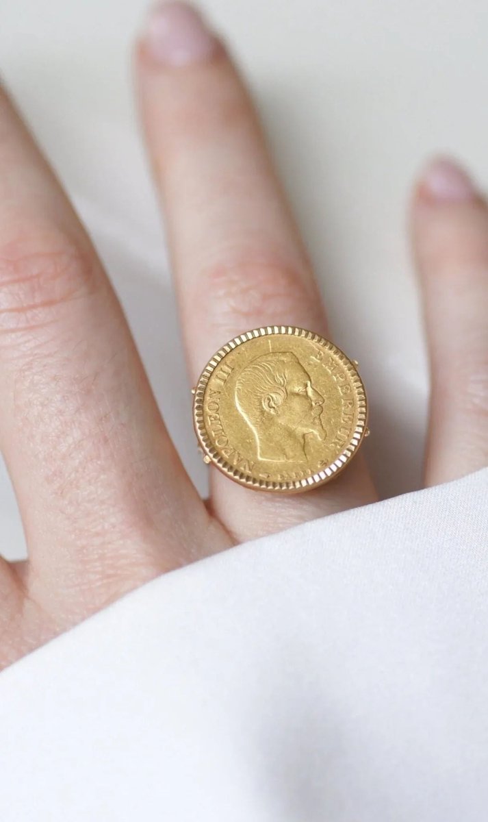 Bague Pièce en or jaune 18 carats - Castafiore