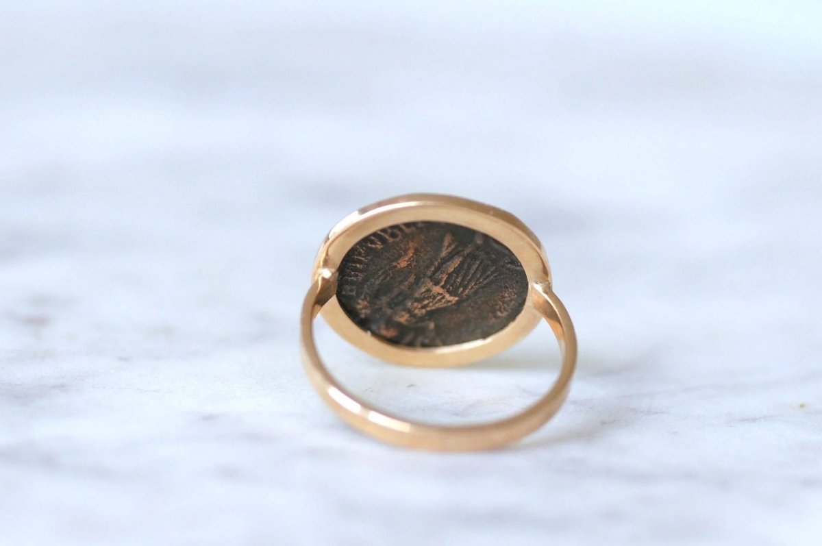 Bague pièce romaine Flavius Valens - Castafiore
