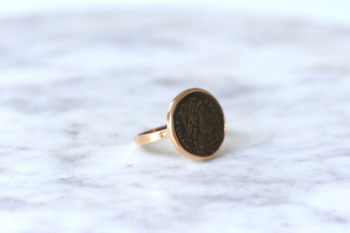 Bague pièce romaine Flavius Valens - Castafiore