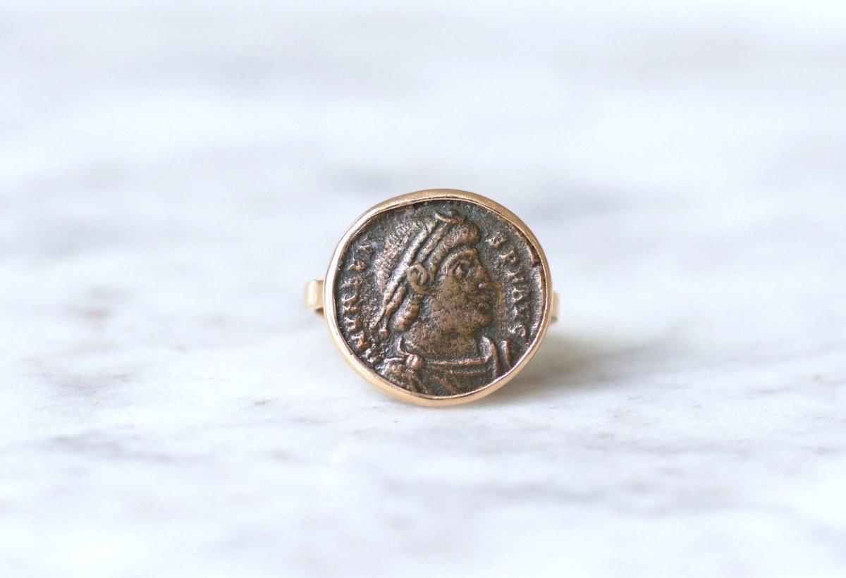 Bague pièce romaine Flavius Valens - Castafiore