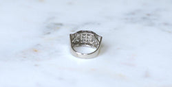 Bague Plans Art Deco Escalier Diamants sur Platine - Castafiore