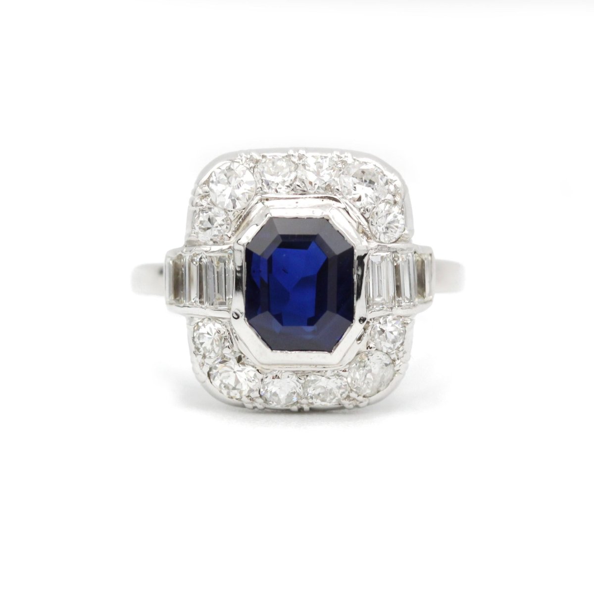 Bague - Platine, Diamants & Saphir - Castafiore