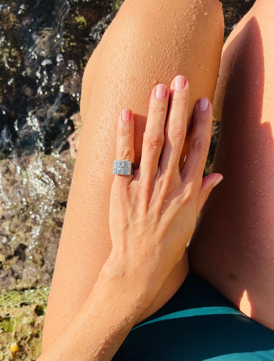 Bague platine en diamant 1930 - Castafiore