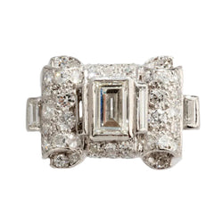 Bague platine et diamant Art Déco - Castafiore