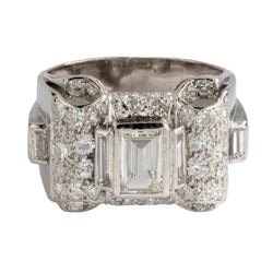 Bague platine et diamant Art Déco - Castafiore