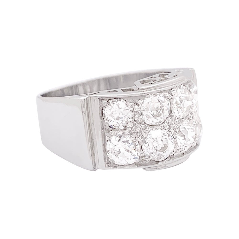 Bague platine, or blanc, diamants. - Castafiore