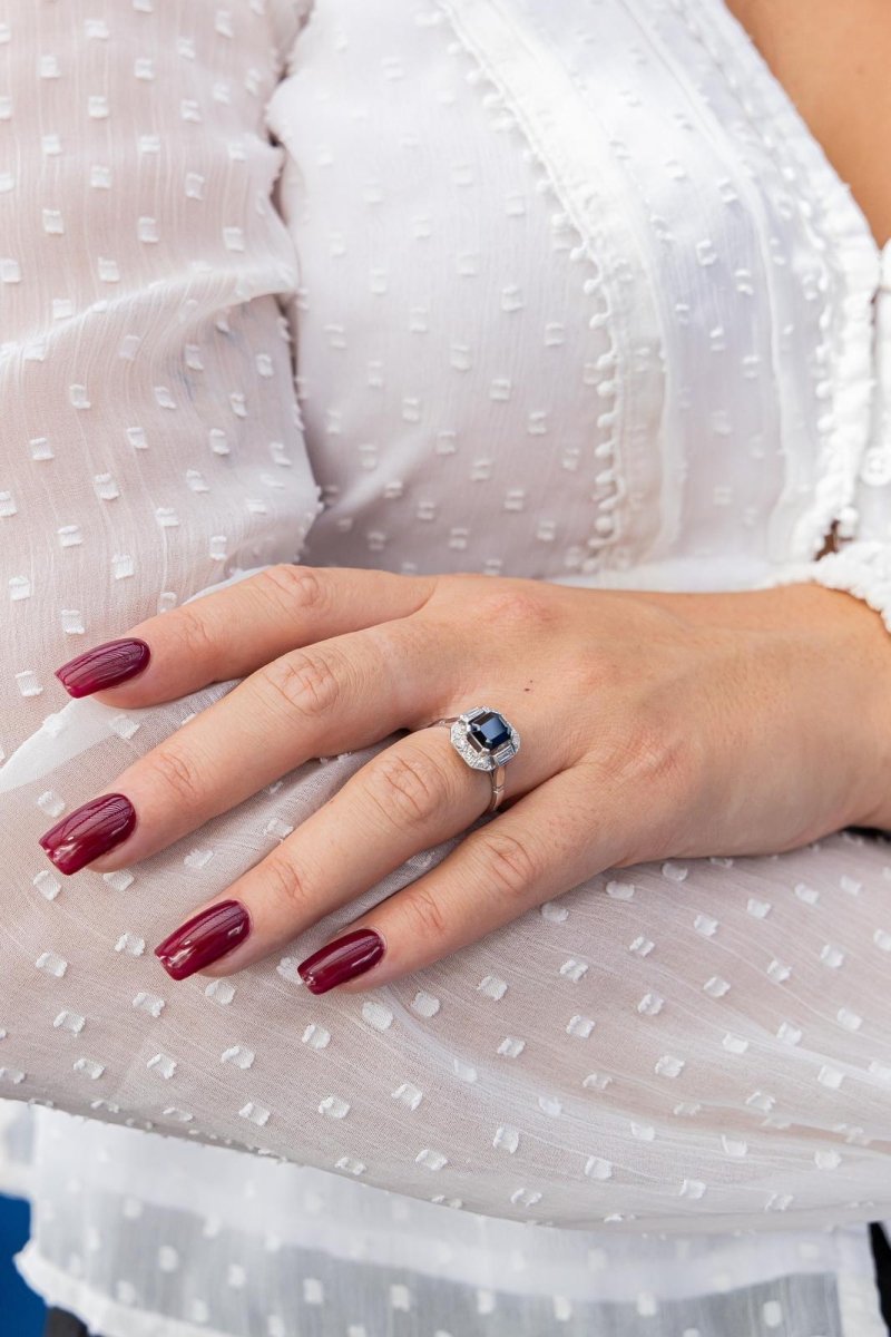 Bague Platine Saphir - Castafiore