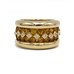 Bague POIRAY en or jaune, citrines et diamants - Castafiore
