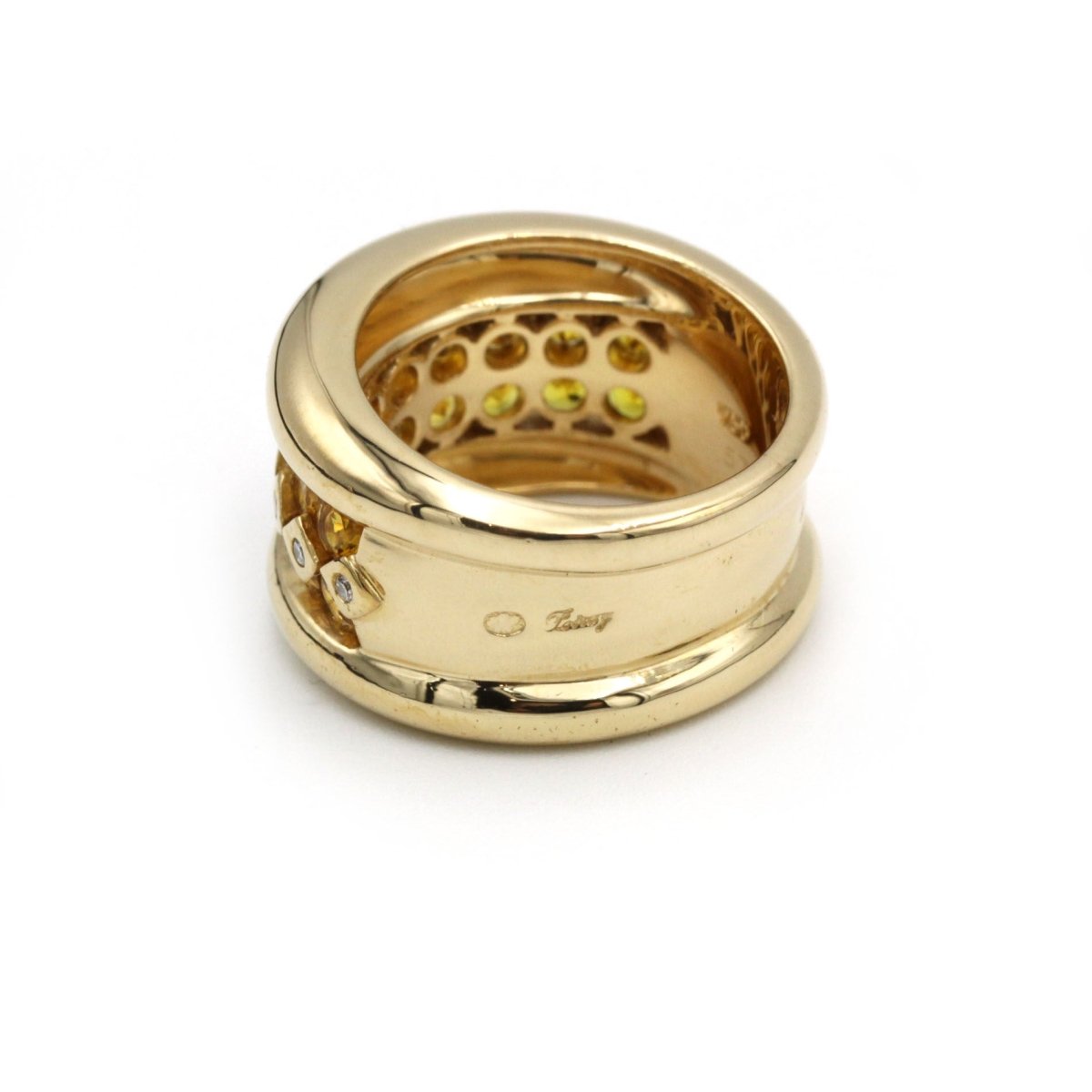 Bague POIRAY en or jaune, citrines et diamants - Castafiore
